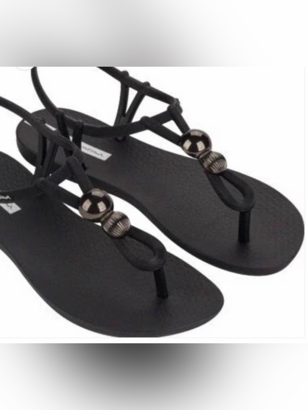 Ipanema Black Sandals | Chic Waterproof Made in Brazil Resortwear Size 9